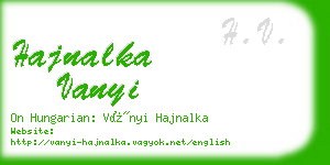 hajnalka vanyi business card